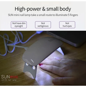 

PinPai 6W Mini Nail Lamp UV LED Gel Polish Pink White Nail Dryer Machine Protable USB Cable Home Nails Dry Tool for Gel Varnish