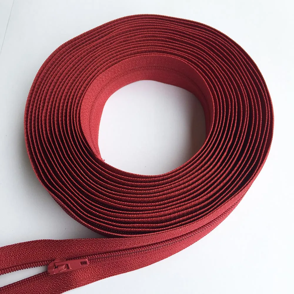 Versatile Nylon Zipper Rolls with Auto-Lock Sliders for Tailor Sewing Accessories