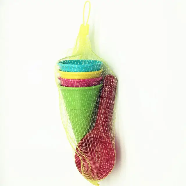 5pcs/set Summer Baby Beach Toys Kids Ice Cream Cone Digging Scoop Set Gifts For Children Outdoor Sand Water Toys Random Color 5