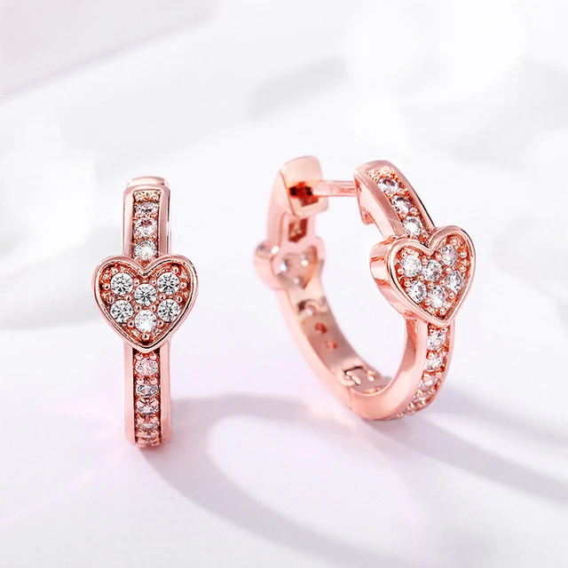 Rose Gold, Peach, Clear, & Pink Cubic Zirconia Post Earrings