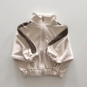 

Children's Autumn and Winter Clothing Korean Casual Loose Korean Sports Stand Collar Zipper Terry Sweater