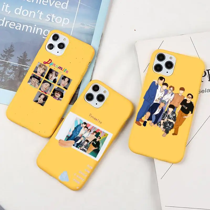 

Korean kpop group new song 'Dynamite' Phone Case Candy Color for iPhone 6 7 8 11 12 s mini pro X XS XR MAX Plus