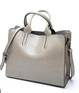 Gray Women Shoulder Bags Genuine Leather Female Bags For Ladies Crossbody Bags Luxury Designer Handbag High Quality Casual C1200 - Color: Gray