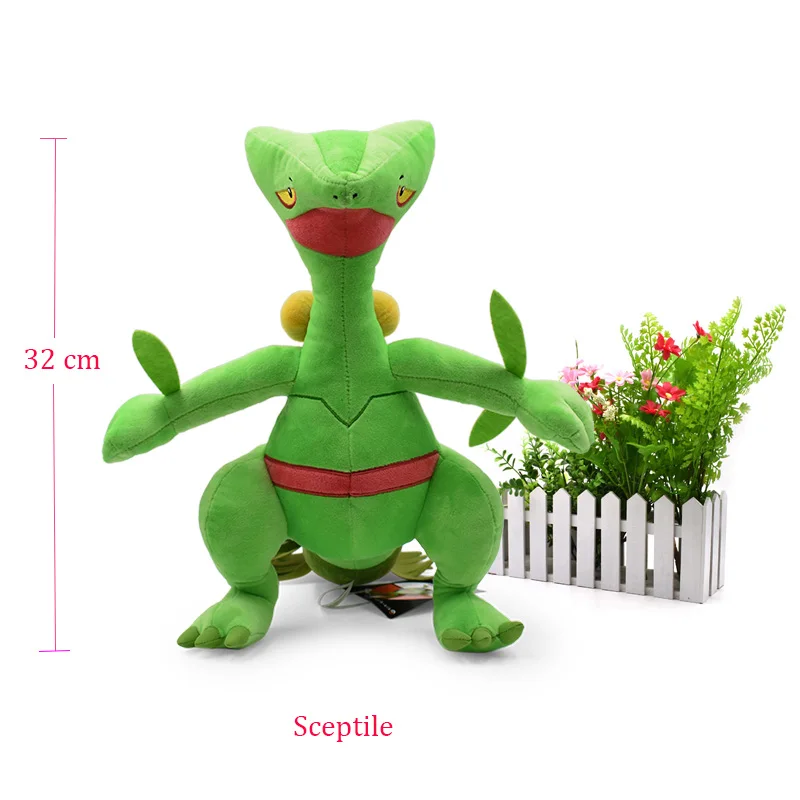 Плюшевая кукла Buizel Torterra Snorlax Zeraora grovstyle Sceptile Charizard Bagon Torterra Cranidos Deino Gligar Рождественский подарок ребенку - Цвет: Sceptile
