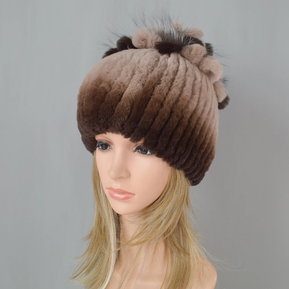 Sombrero De Piel De Conejo Natural Caliente Hecho A Mano Boinas Para Mujer Gruesa catida Gorro Invierno Peaky Blinder