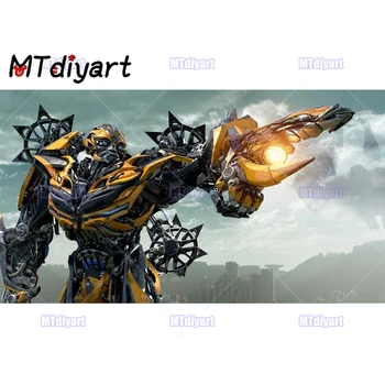 

Bumble Bee 5D Diamond Painting Kit Cybertan Deformed Car Set Mosaic Embroidery Wall Stickers Art Cross stitch Crafts Decoration