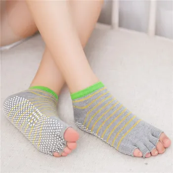

Socks Non-skid Professional Women's Five Toe Socks Open-toe Fashion Stripe Sports Fitness 5 Finger Socks