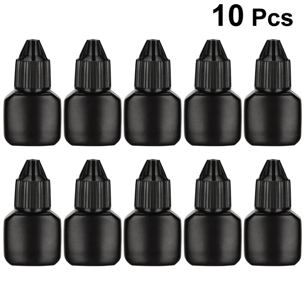 

10 Sets Grafting Eyelash Glue Bottle Simple Safe Small Empty Bottles Refillable Bottles Eyelash Glue Container for Daily Use