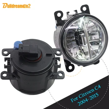 

Buildreamen2 For Citroen C4 Car Accessories LED Bulb Fog Light Daytime Running Light DRL White 12V High Bright