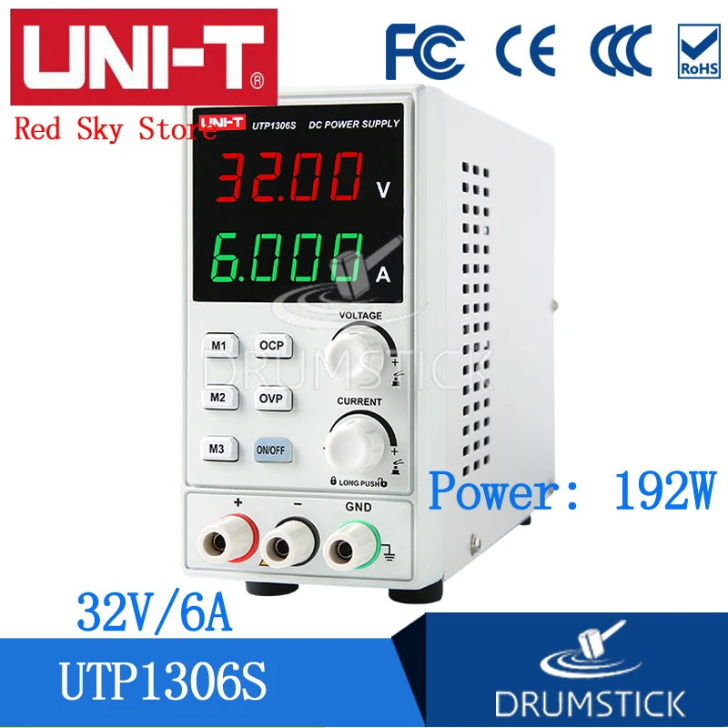 

UNI-T UTP1306S Switching For DC Power Supply 4 Digits Display LED 0-32V 0-6A High Precision Adjustable Mini Supply AC 220V 50Hz