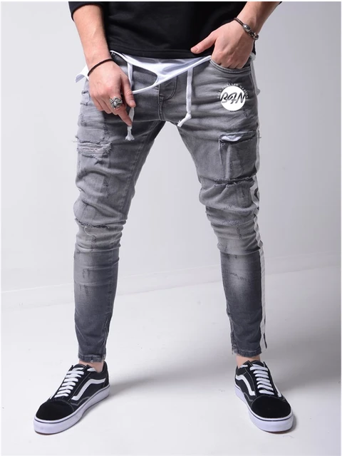 Jeans Men Ripped Jeans Men Casual Slim Fit Mens Skinny Jeans Homme