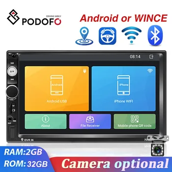 

Podofo Car Radio Android/MP5 Multimedia Player 2 Din 7'' Touch screen Stereo With GPS WIFI For Volkswagen Nissan Hyundai