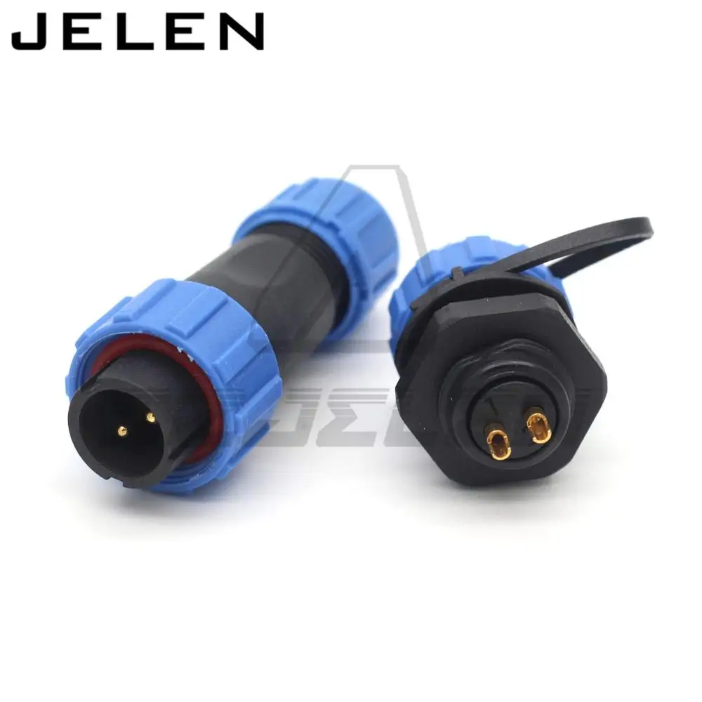 

SP13 2pin Waterproof Aviation Connector plug socket,IP68, Outdoor Power Cable Connectors, electrical connectors, LED connectors