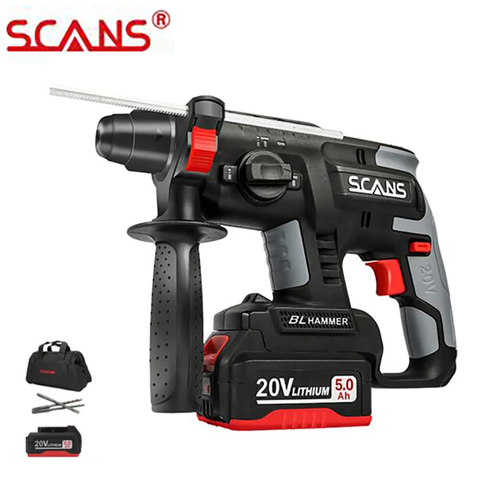 Scs SC5200 20V бесщеточный роторный молоток электрический дрель SDS с 5.0Ah литий ионная