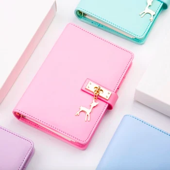 

2020 Pink Blue A6 Planner Leather Notebook Diary Journal Book Notepad Student Planner School Office Supply