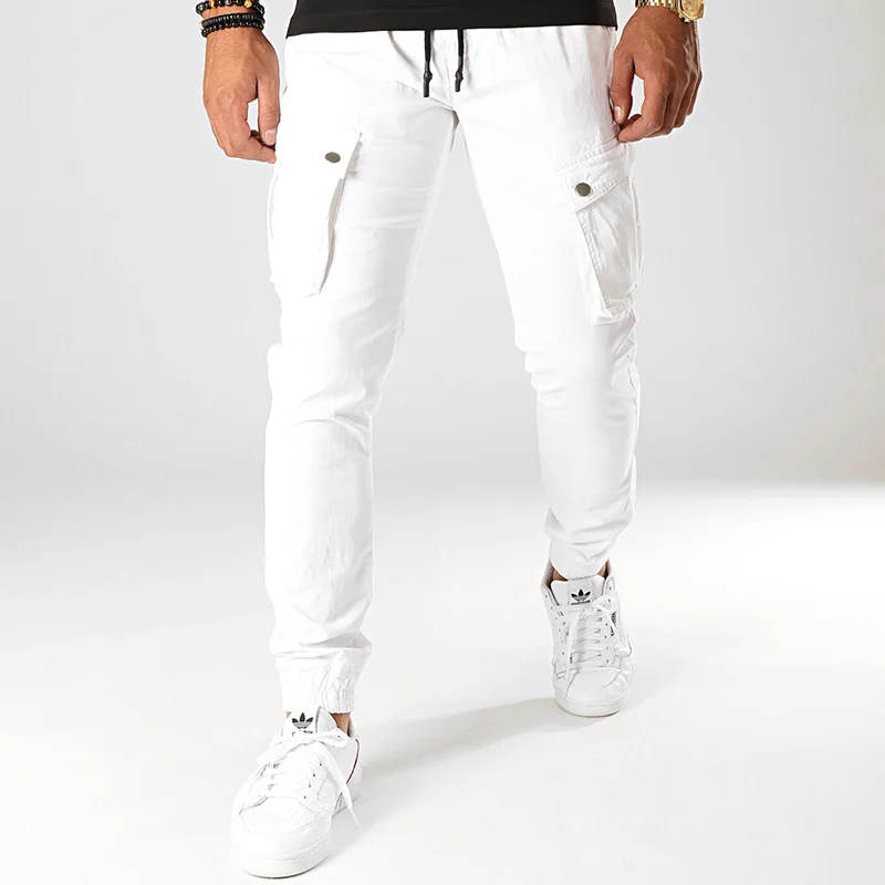 2020 inverno Kanye West uomo pantaloni Cargo bianchi Casual militare  Streetwear pantaloni multi-tasca All-Match - AliExpress Men's Clothing