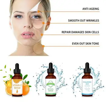 

VC Vitamin C Hyaluronic Acid Retinol Stock Solution Hydrating Shrinking Pores Moisturizing Anti-Ageing Face Serum