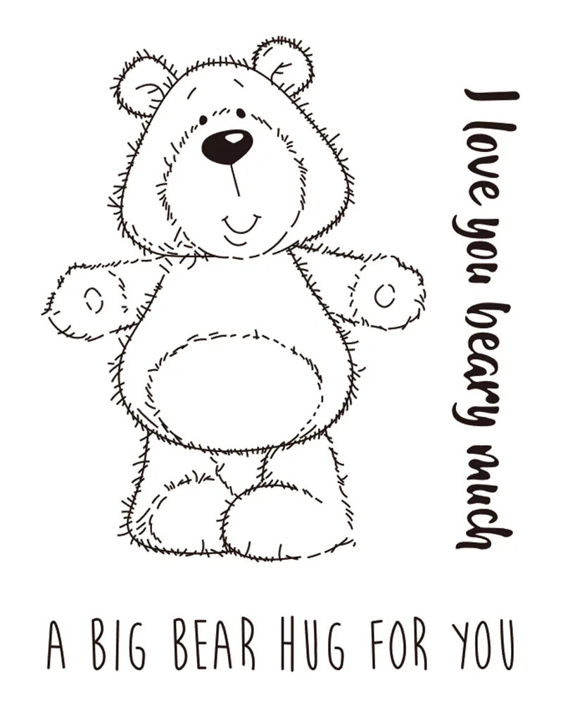 

10x8 Cute bear Transparent Clear Stamps Silicone Seals for DIY scrapbooking photo album Card Making