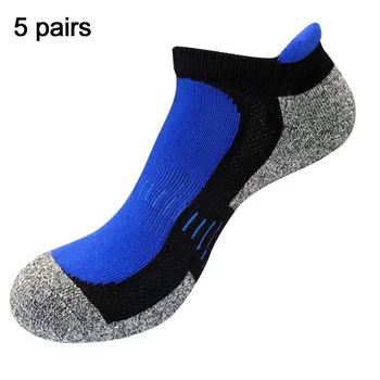 

Men 5pairs Sweat Absorption Soft Outdoor Sports Non Slip Running Breathable Cotton Blend Ankle Athletic Socks Ergonomic Cycling