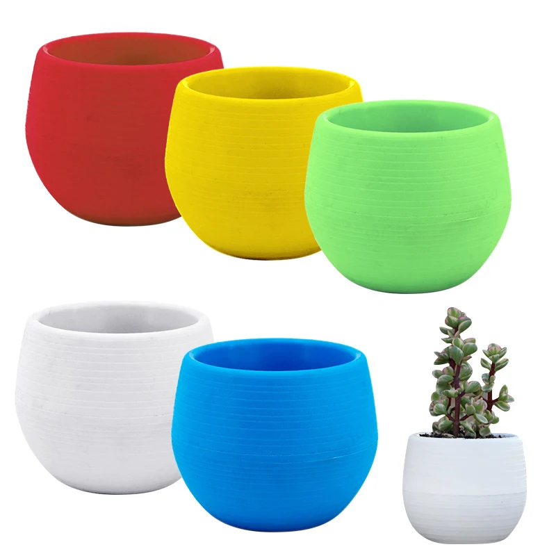 Lovely Colorful Flower Pots Planters For Succulents Indoor Herb Mini Potted Plants For Office Decoration Garden Plant Accessories
