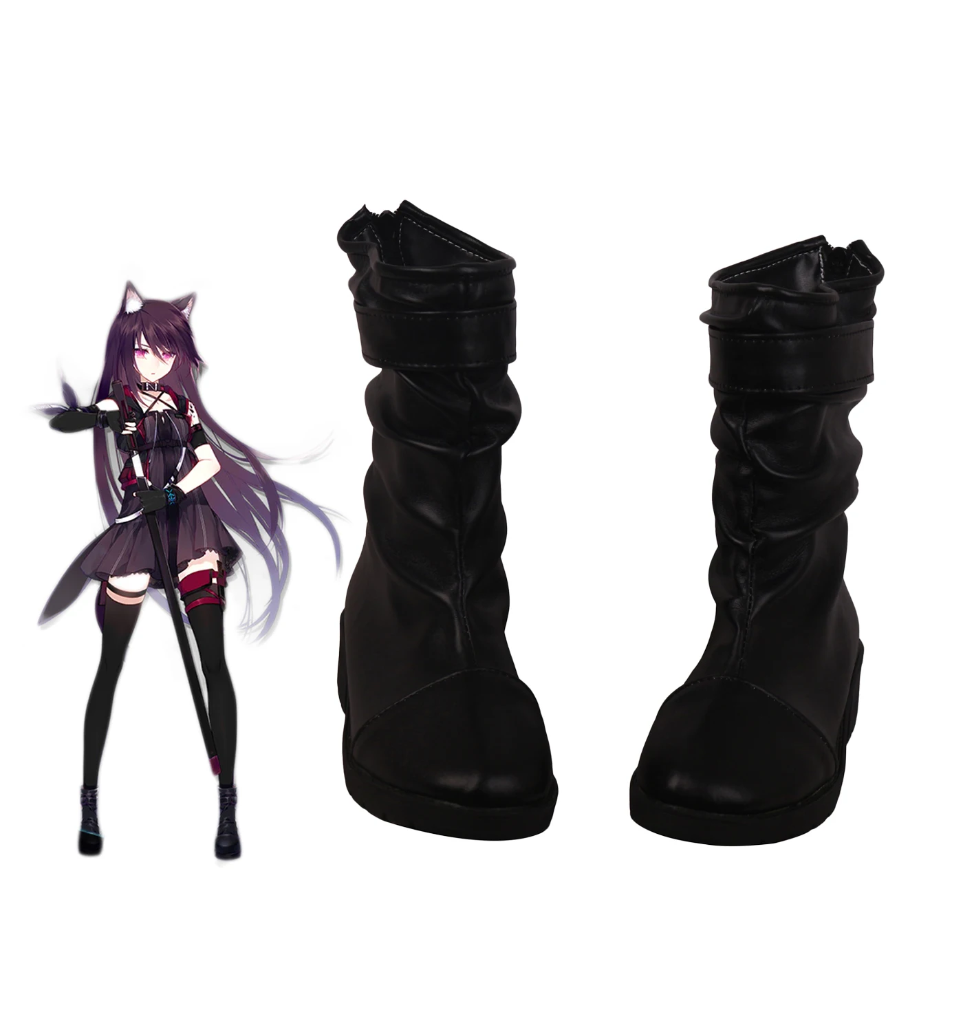 

Game Arknights Melantha Cosplay Boots Custom Made Black Shoes Halloween Party Cosplay Accessories