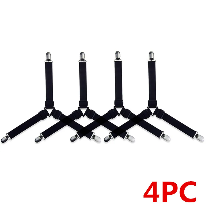 4Pcs/Set Adjustable Elastic Bed Sheet Sofa Holder Tablecloth Curtain Triangle Bed Sheet Clip Household Organizing Gadgets