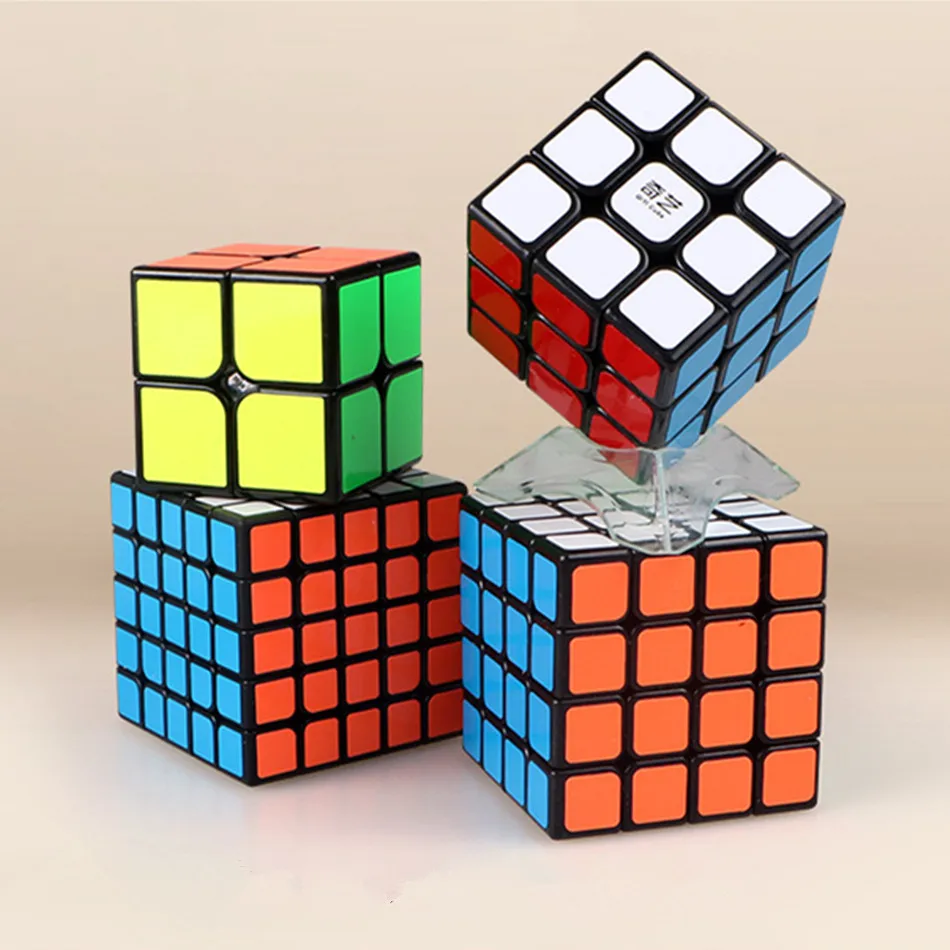 4 шт./компл. Qiyi подарочный набор из магических кубов, 2x2x2, 3x3x3, 4x4x4, 5x5x5 Треугольники Додекаэдр Mastermorphix Львы Скорость головоломка детская игрушка в подарок