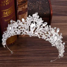 Горячая Распродажа, Свадебная лента для волос, европейский стиль, роскошные листья в стиле барокко, с искусственными бриллиантами, Хрустальная свадебная корона ручной работы