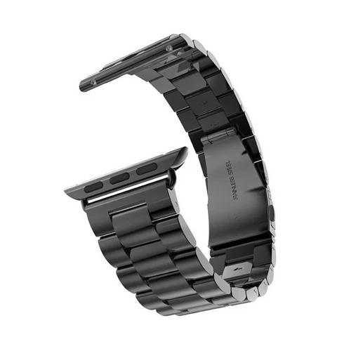 Ремешок из нержавеющей стали для apple watch, 42 мм, 38 мм, 44 мм, 40 мм, металлическая пряжка-бабочка, ремешок для часов iwatch, браслет 5/4/3/2/1 - Цвет ремешка: black