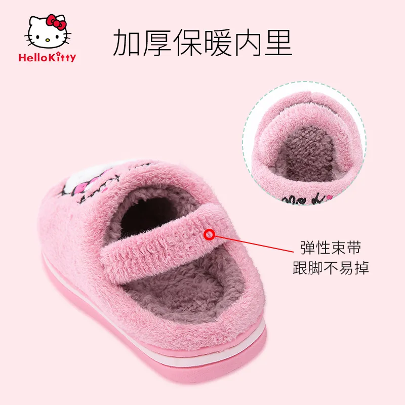 Детские хлопковые тапочки «hello kitty»; зимняя домашняя обувь для родителей и девочек; Детская домашняя обувь; милые теплые тапочки; детские рождественские Тапочки