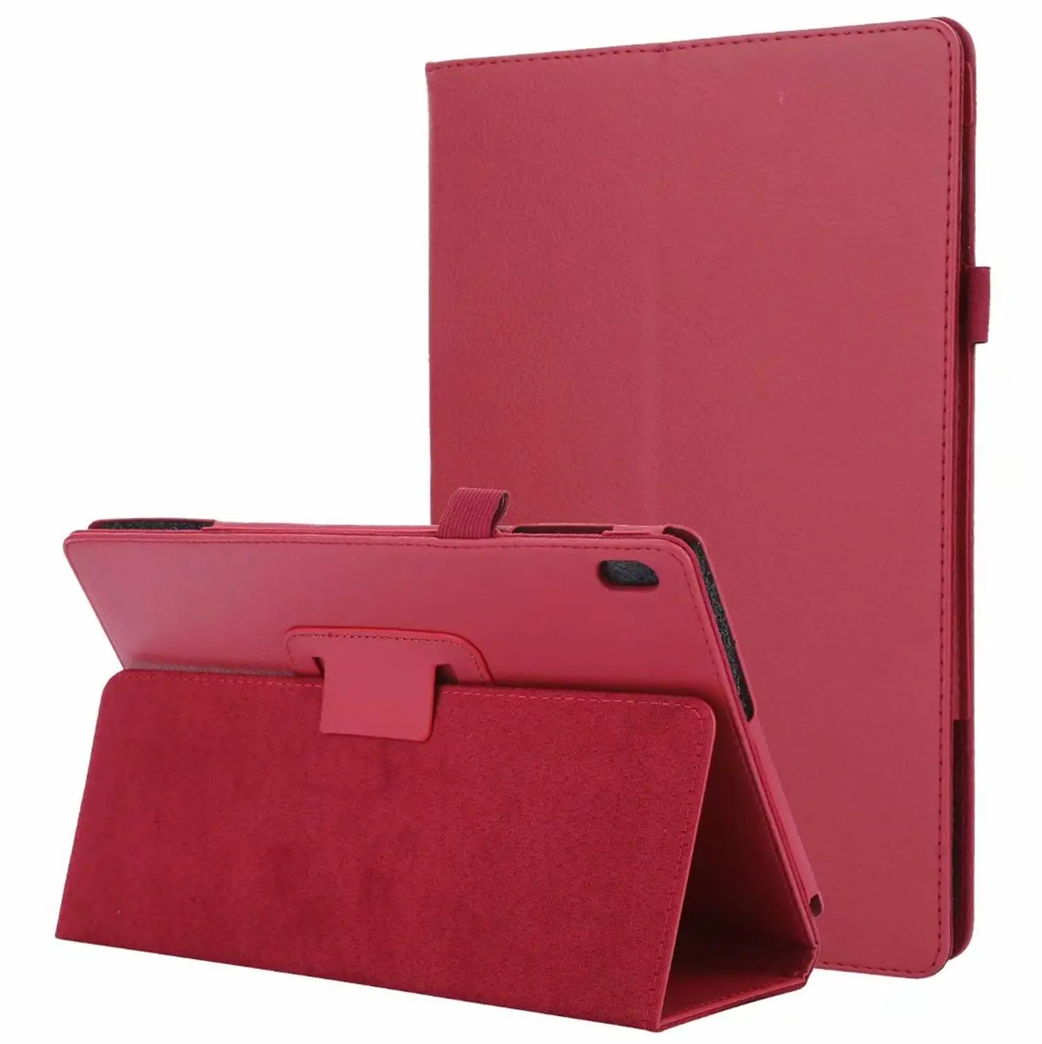 Модный Личи Чехол из полиуретановой кожи для планшета для lenovo Tab P10 TB-X705 M10 X605 10,1 дюймов смарт-чехол для Tab P10 TB-X705 Funda+ ручка - Цвет: Красный