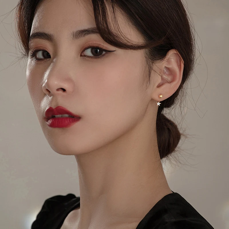 925 Silver Star Flash Crystal Earrings