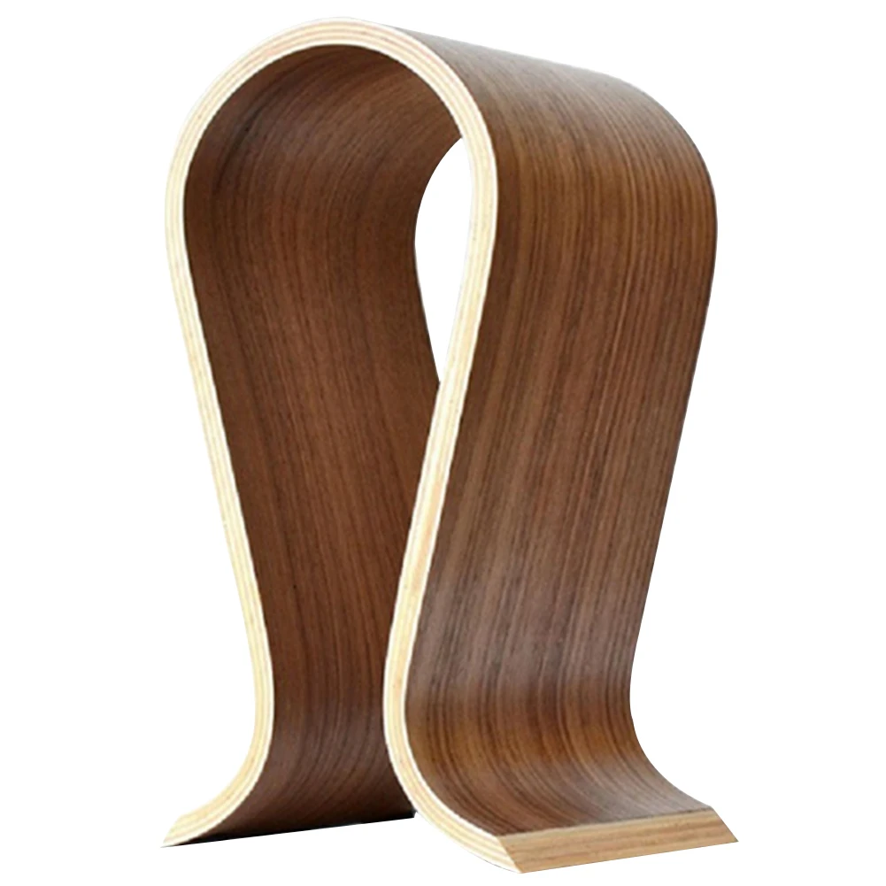 Walnut Finish Wooden Headphones U Shape Stand Hanger Holder Headset Hanger Bracket Home Office Studio Bedroom Using