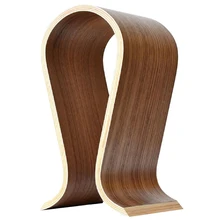 Walnut Finish Wooden Headphones U Shape Stand Hanger Holder Headset Hanger Bracket Home Office Studio Bedroom Using