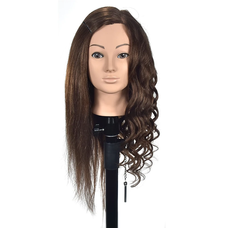 Голова манекена парикмахерской с 60% натуральными волосами для причесок