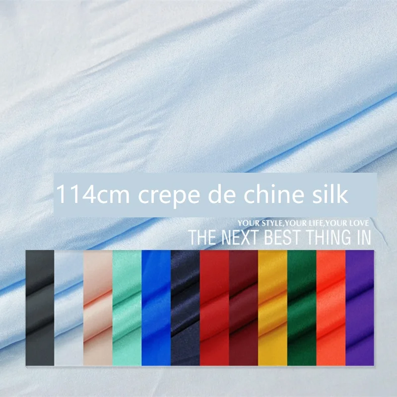 

24 Color Pure Color Silk Crepe DE Chine Fabric Lining 100% Mulberry Silk Fabric Garment Dress Shirt Silk Garments
