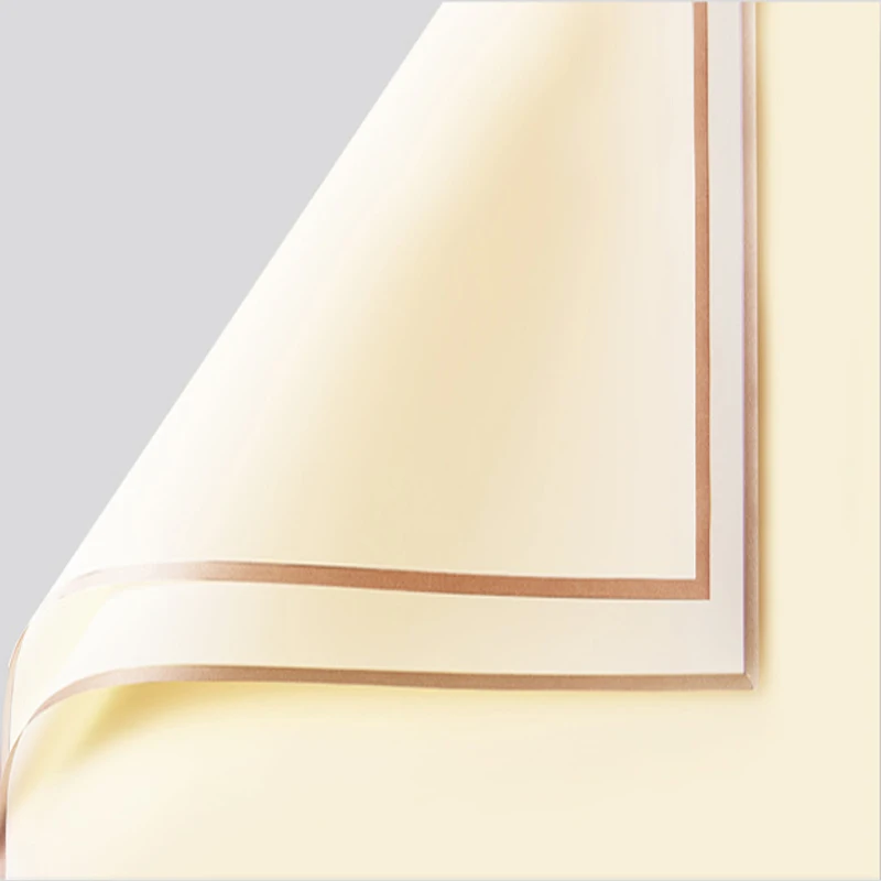 light yellow 20 шт Золотая граница желе пленка водонепроницаемый цветочный букет бумага Diy целлофановый флорист поставки упаковочная упаковка декоративная бумага - Цвет: light yellow