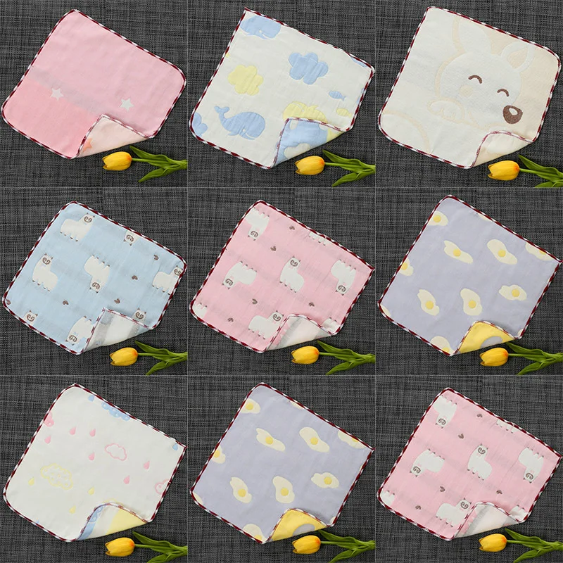 Six-layer Pure Cotton Gauze Kerchief Bibs Cotton Baby Small Tower Handkerchief Kindergarten Baby Sh