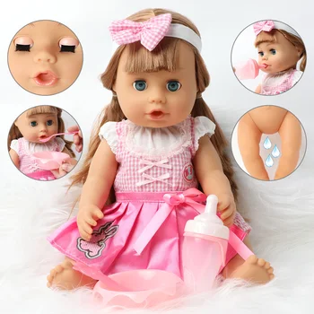 

46cm Realistic Bebe reborn doll long hair 18 inch lifelike full body Soft silicone Baby doll Fashion dress Boneca for kids toys