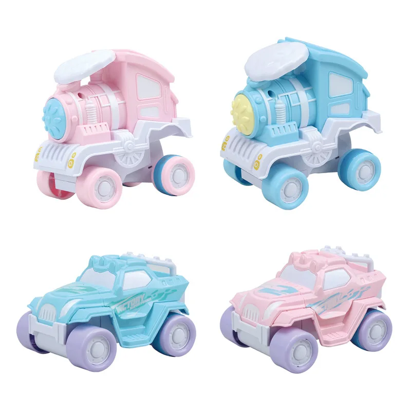

CHILDREN'S Cartoon Inertia Car Toy Kids Educational Rolling Locomotive Model Small Car 2-4 Years Old Boy Revolving Cars
