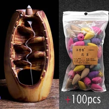 100 шт ароматическая горелка для благовоний, керамическая печь для ароматерапии, ароматическая печь с запахом лотоса для дома и офиса, держатель для благовоний