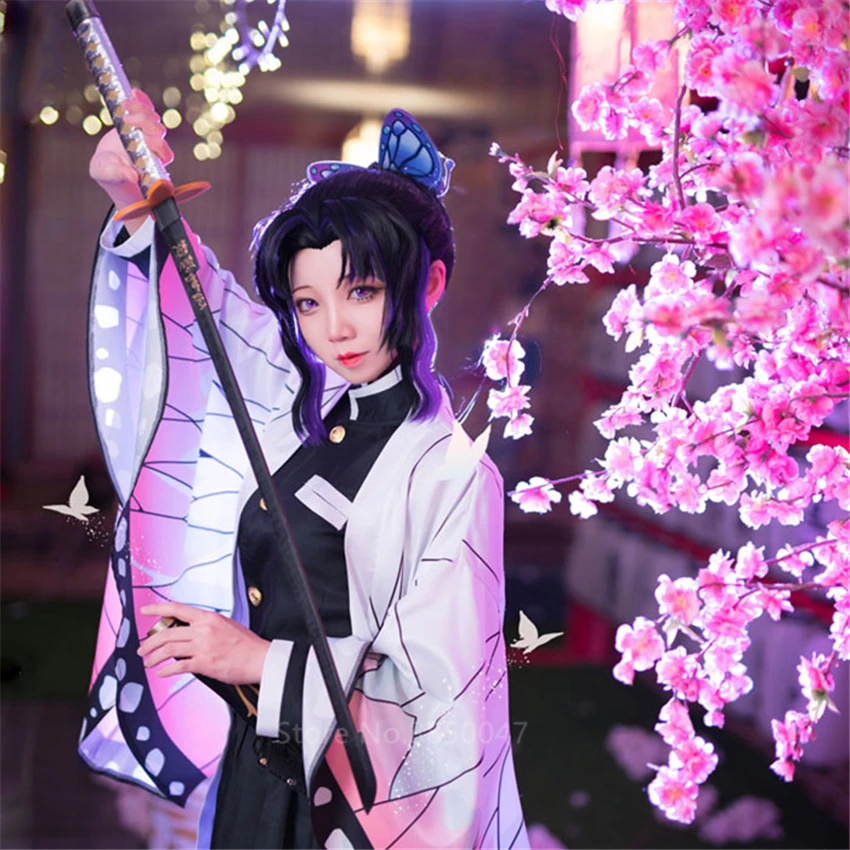 Женский карнавальный костюм Kimetsu no Yaiba Kochou Shinobu кимоно вечерние костюмы для