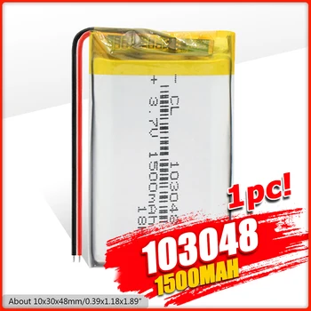 

Rechargeable Li-ion Cell 3.7V polymer lithium battery 103048 1500mAh large capacity For DVD GPS MP3 MP4 e-book Speaker Camera