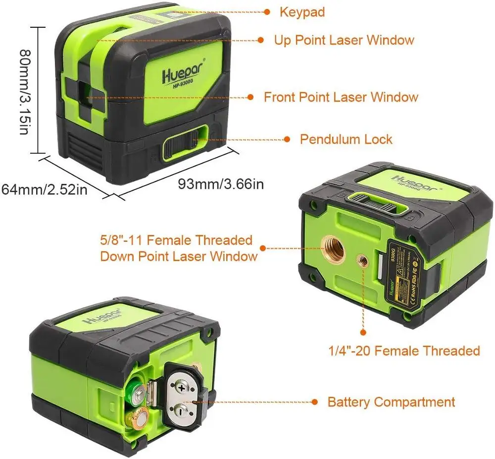 huepar 9300g 3 pontos laser auto nivelamento 01