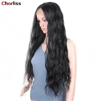 

Long Black Curly Synthetic Lace Front Hair Wigs For Women High Temperature Fashion Cosplay Synthetic Lace Front Wigs 28 Inches