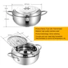 مقلاة عميقة للمطبخ مع ميزان الحرارة و التحكم في درجة الحرارة من الفولاذ المقاوم للصدأ 6