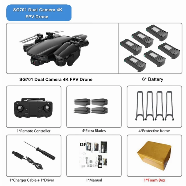 FEMA SG701/ SG701S RC GPS Drone with 5G WiFi FPV 4K Dual HD Camera
