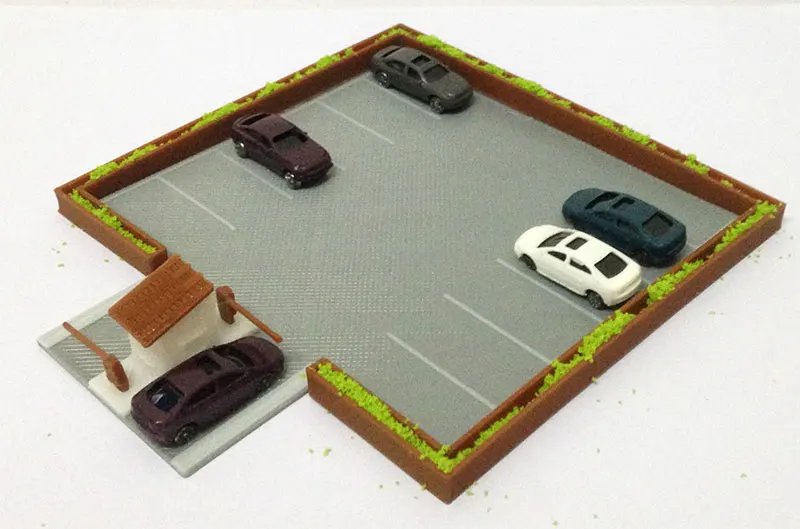 1/160 N масштаб открытый воздух парковка сцены диорама песок стол Здание Модель поезда пластик собранная сцена включает 5 шт. наборы автомобилей