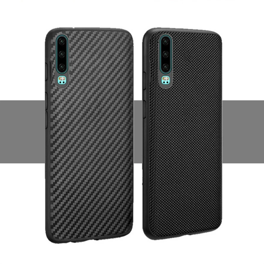 Роскошный чехол из углеродного волокна для Huawei P30 Lite противоударный силиконовый P