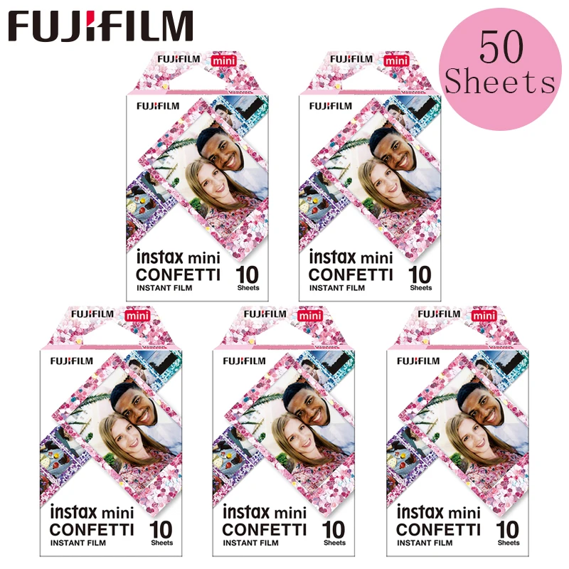 Новая пленка Fujifilm Instax Mini 8 9 конфетти дизайн пленка для Fuji Mini 7s 25 26 70 90 мгновенная камера SP-1 SP-2 - Цвет: 50 sheets